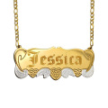 Shangjie OEM Customized Zwei-Ton-Buchstabenname Halskette klobanische Halskette Gold Anhänger Halsketten